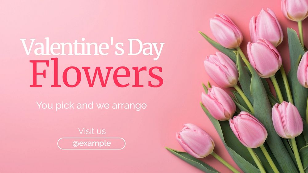 Valentine's flower blog banner template