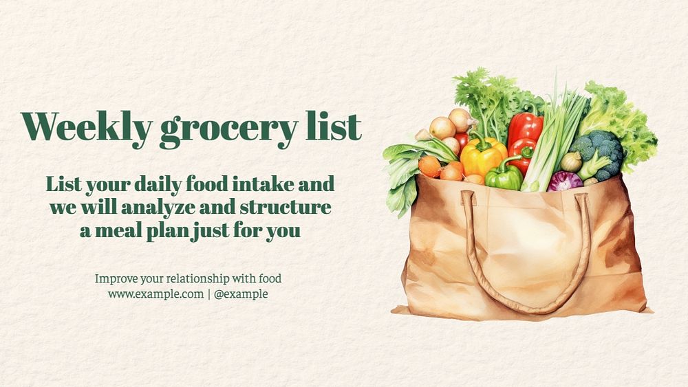 Weekly grocery list blog banner template