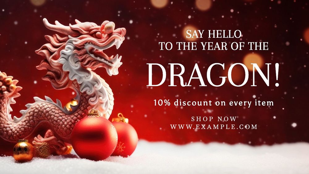 Year of dragon blog banner template