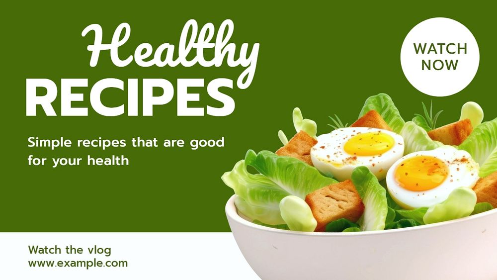 Healthy recipes blog banner template