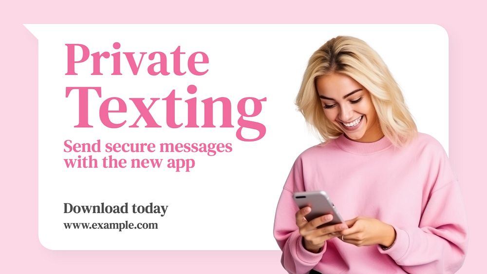 Private texting blog banner template