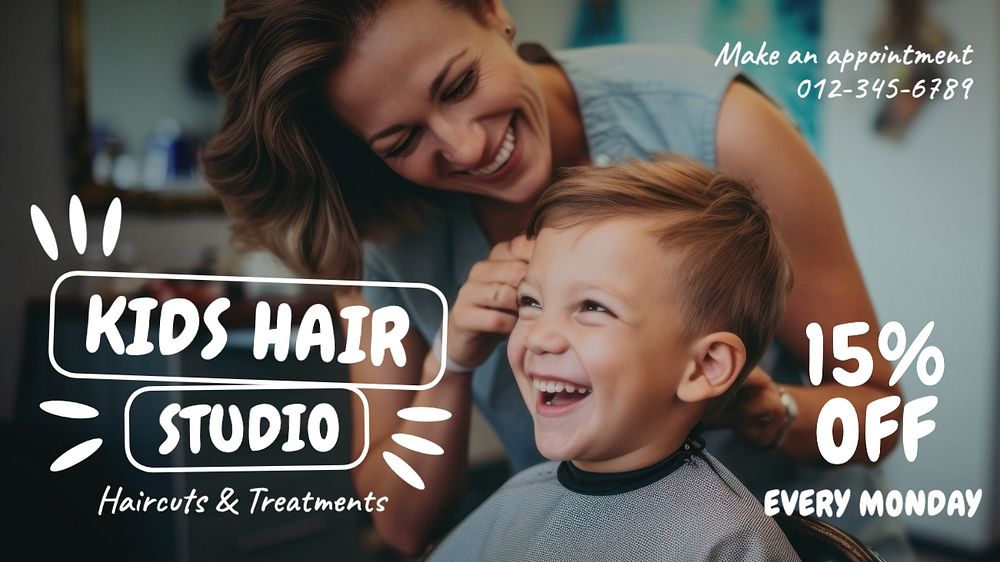 Kid's hair studio blog banner template