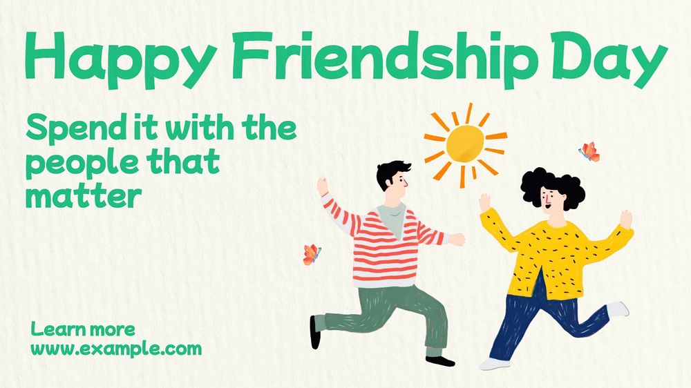 Happy friendship day blog banner template