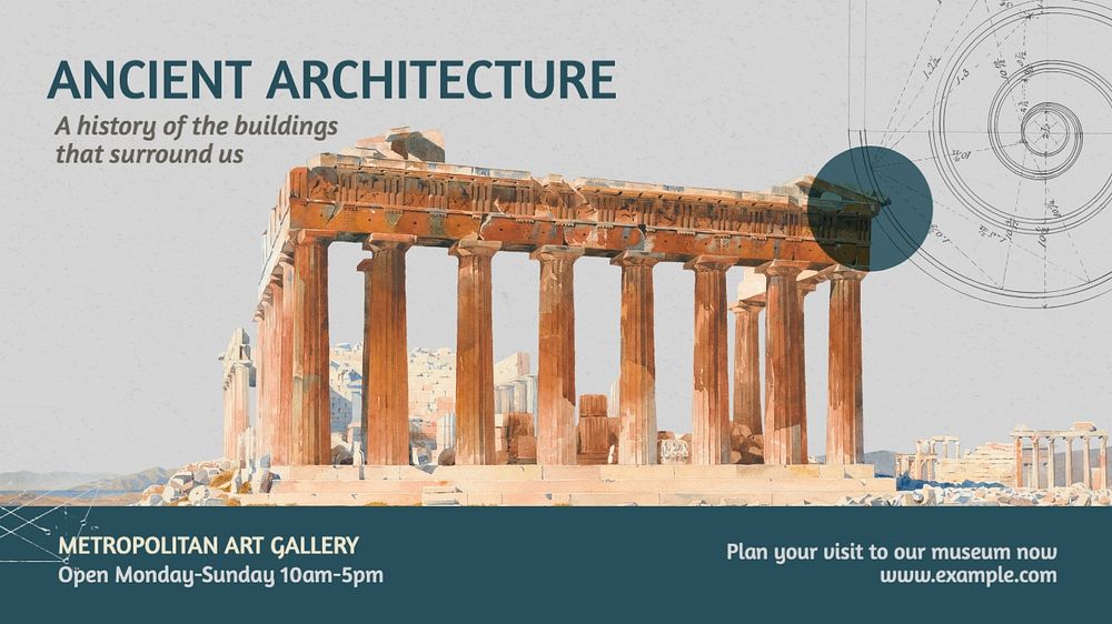 Ancient architecture blog banner template