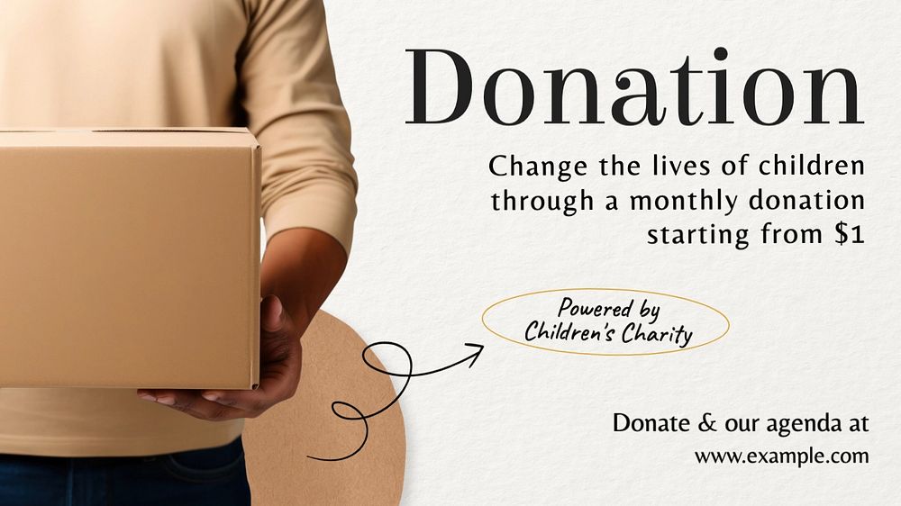 Donation, charity advertisement blog banner template