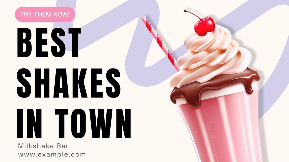 Milkshake shop blog banner template