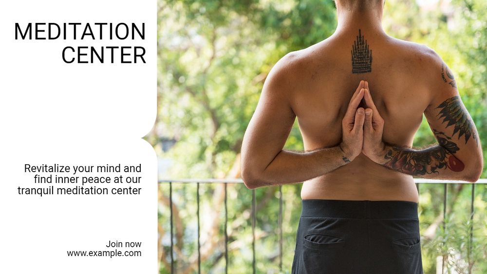 Meditation center blog banner template