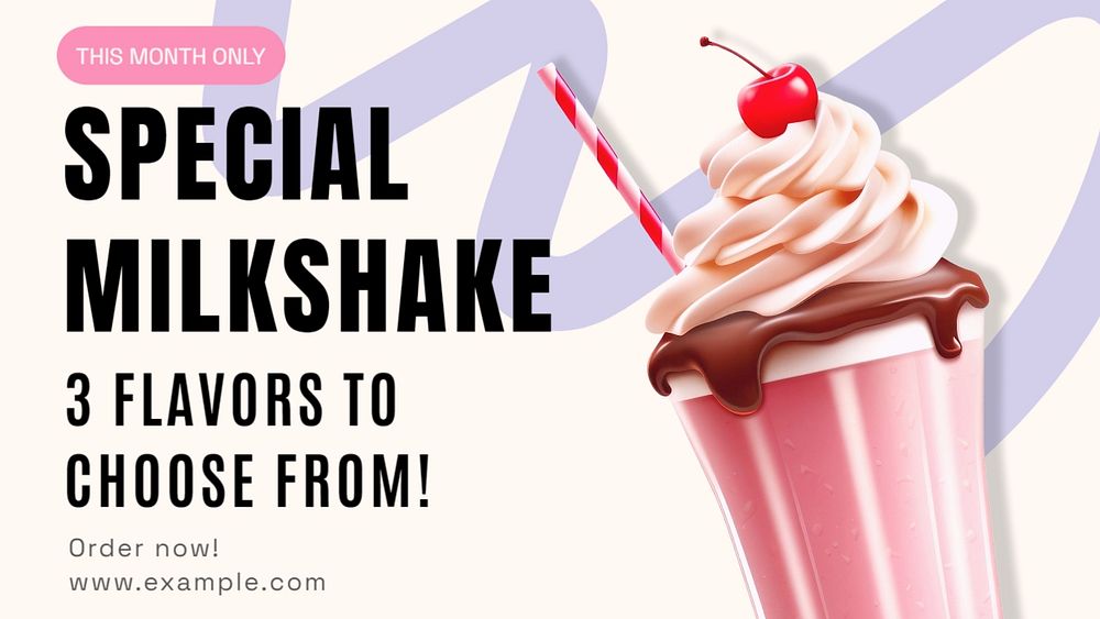 Milkshake shop Facebook cover template