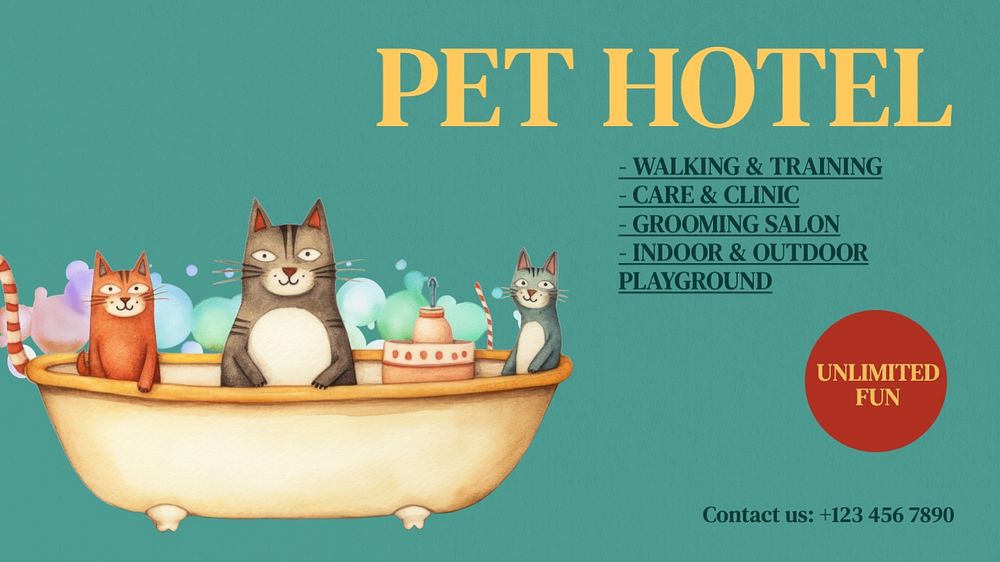 Pet hotel Facebook cover template