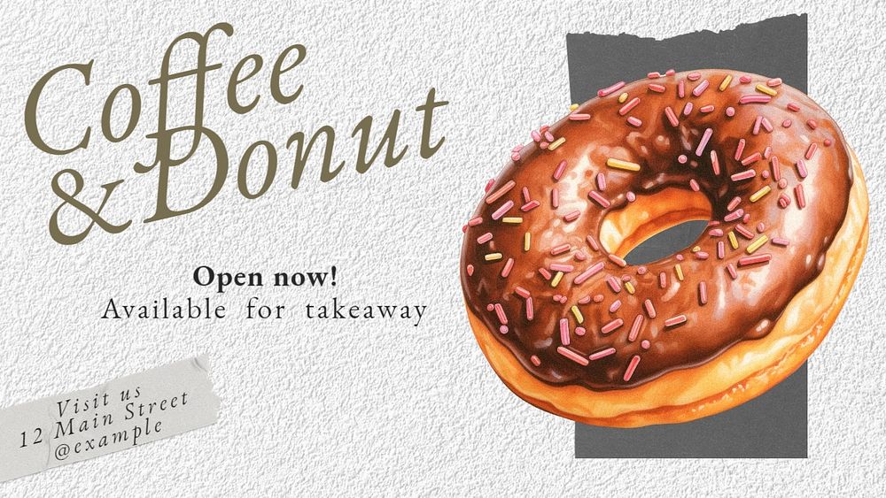 Coffee & donut Facebook cover template