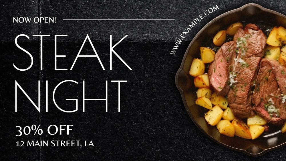 Steak restaurant blog banner template