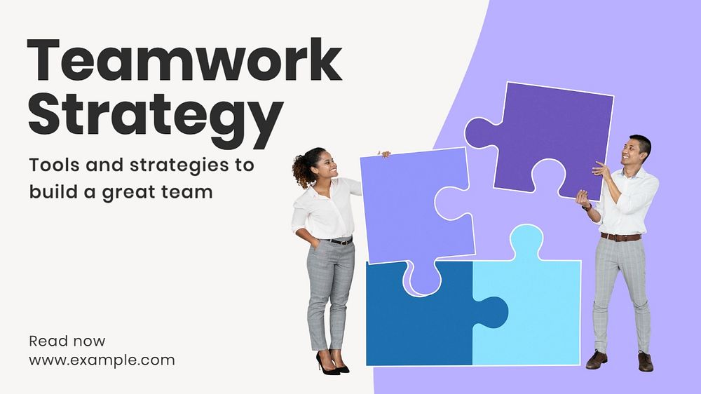 Teamwork strategy blog banner template