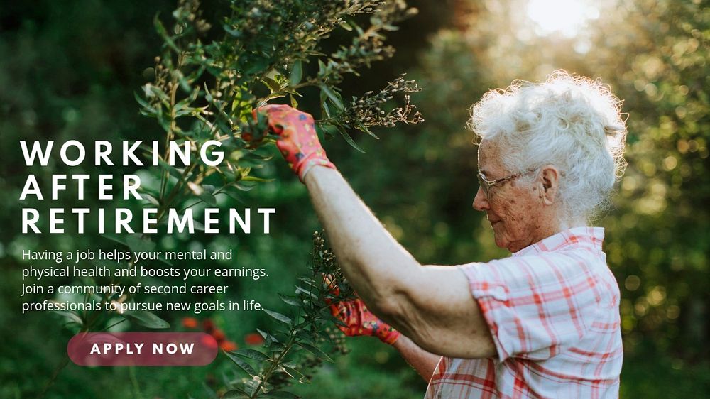 Working after retirement presentation template, farming industry design