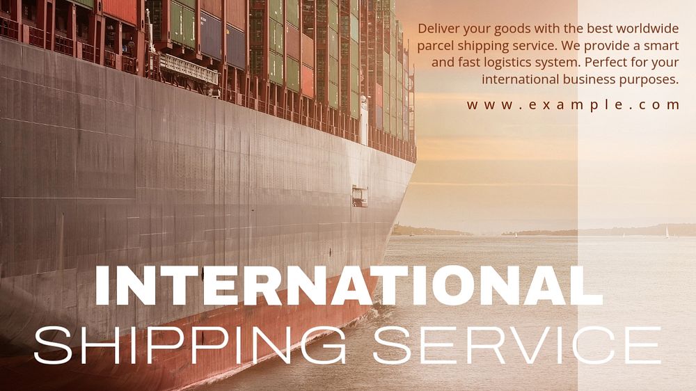 International logistics ppt presentation template, industry editable design 