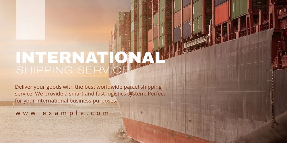 International logistics Twitter ad template,  industry editable design 