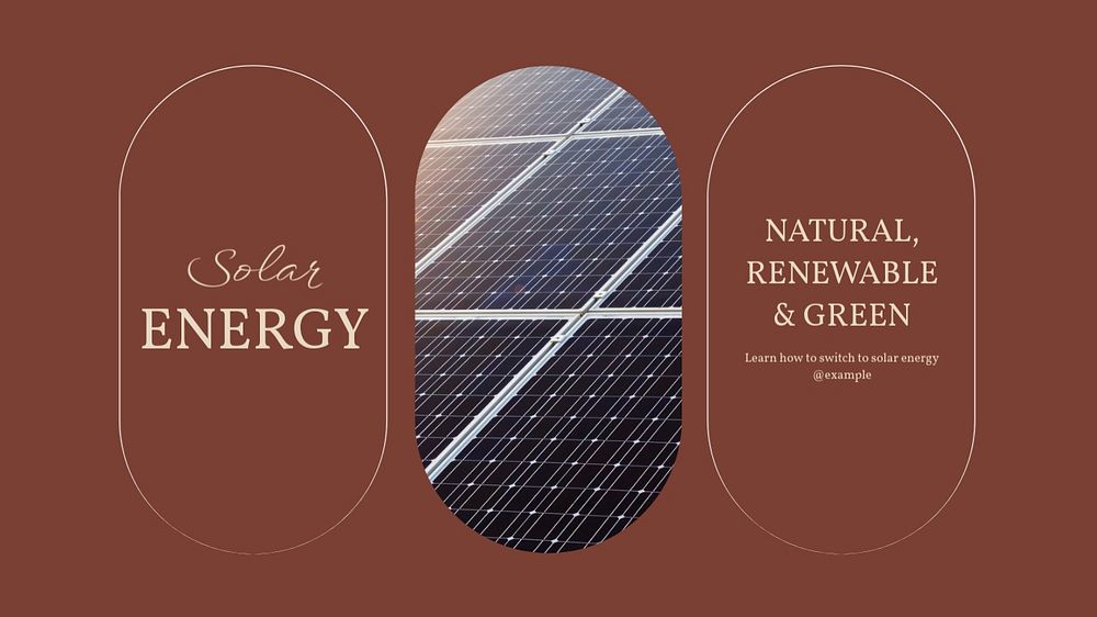 Solar energy blog banner template, editable design