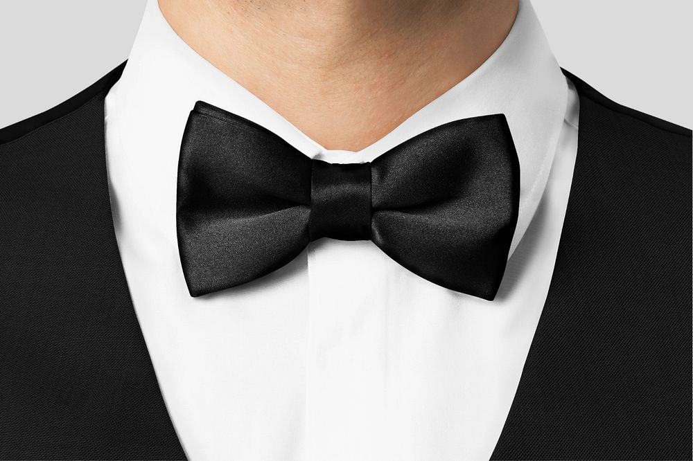 Bow tie & shirt mockup, editable men's formal wear