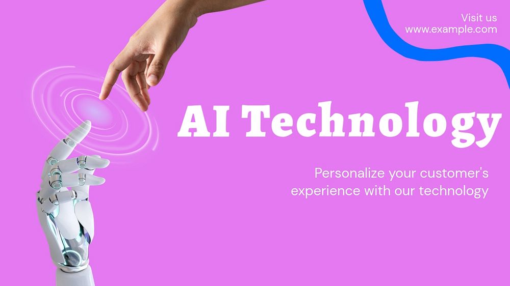 AI tech blog banner template, funky editable design