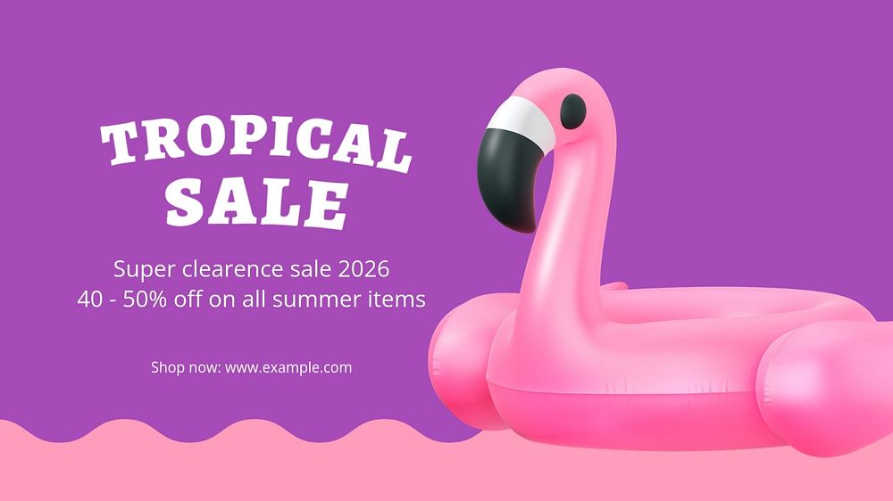 Tropical sale blog banner template, funky editable design