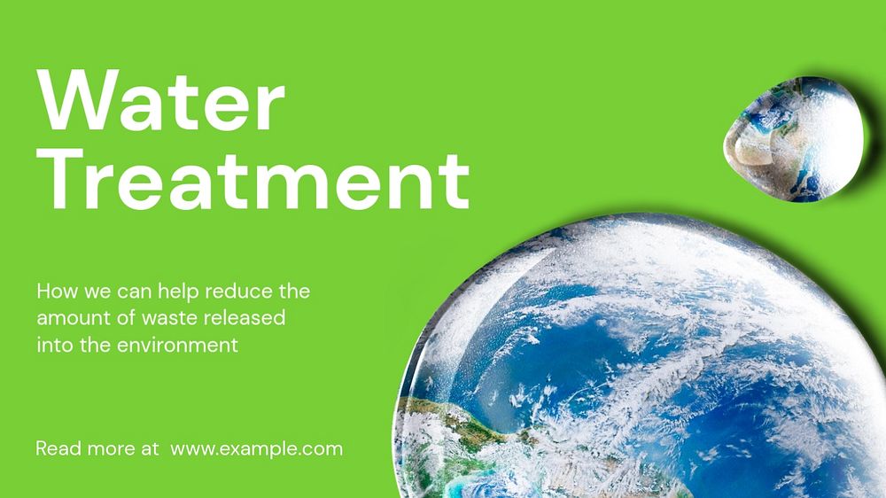 Water treatment blog banner template, funky editable design