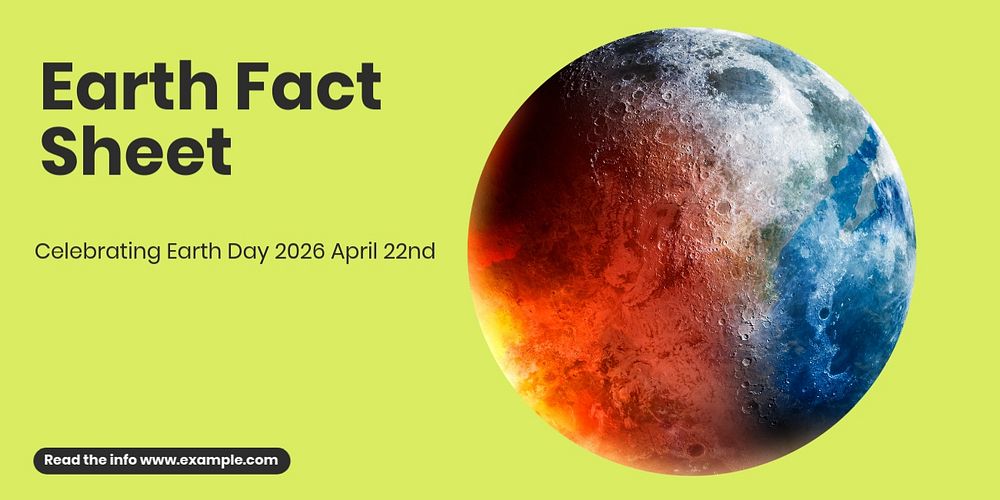 Earth fact sheet Twitter ad template, editable design