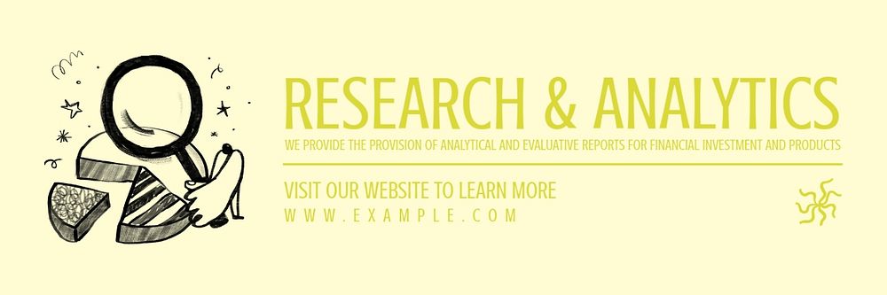 Research services email header template, editable text & design