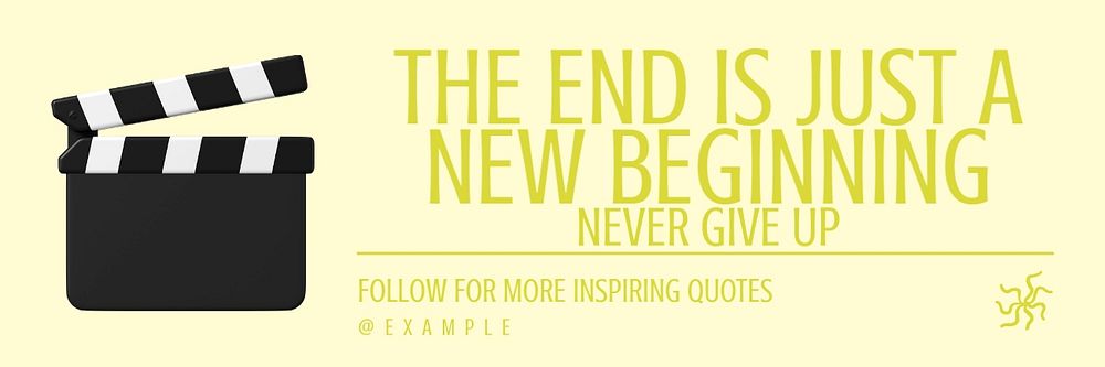 The end is just a new beginning email header template, editable text & design