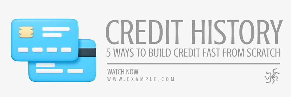 Credit history email header template, editable text & design