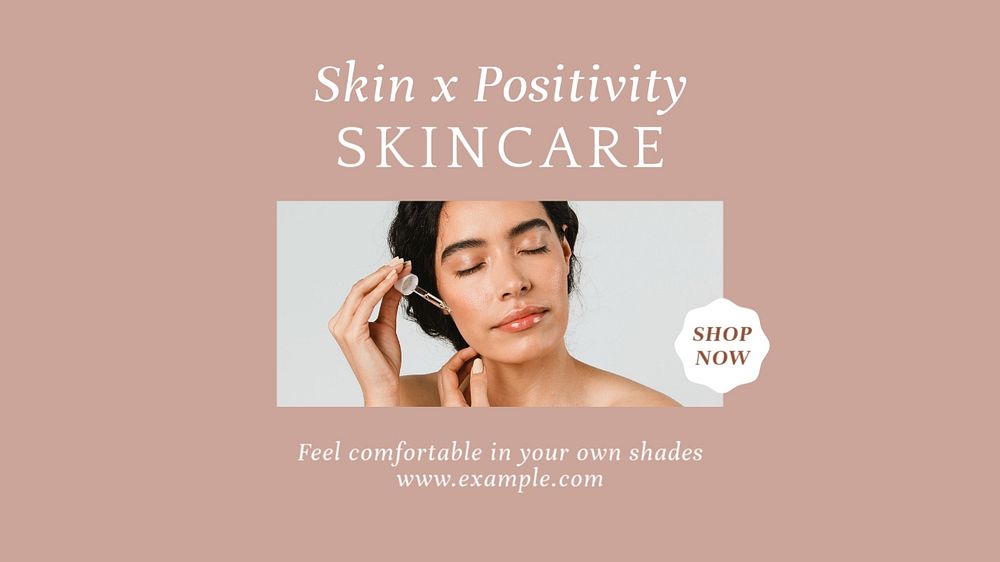 Skincare blog banner template, editable text & design