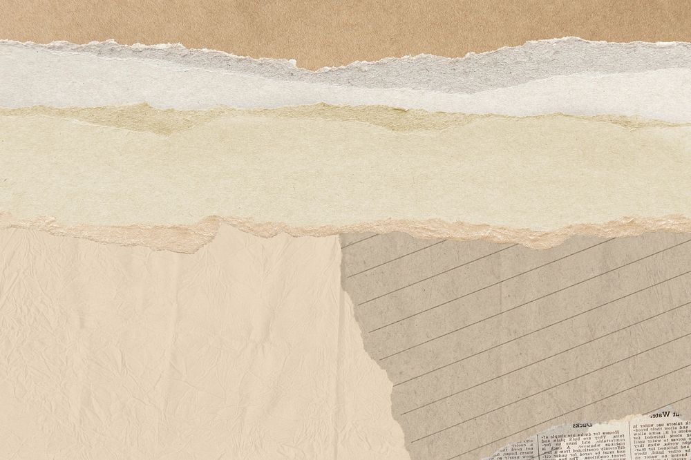 Torn paper texture, beige background 