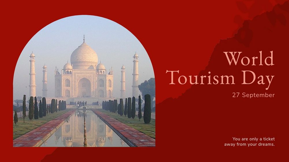 World tourism day blog banner template, editable text & design