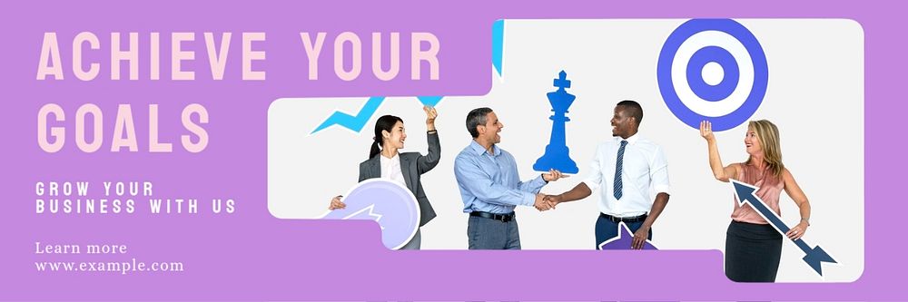 Achieve business goals email header template, editable design