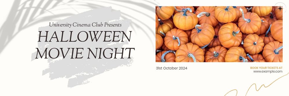 Halloween movie night email header template, editable design