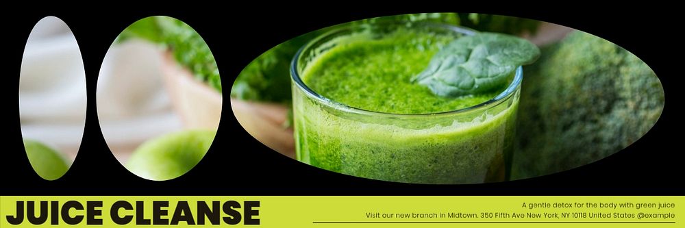 Juice Cleanse email header template, editable design