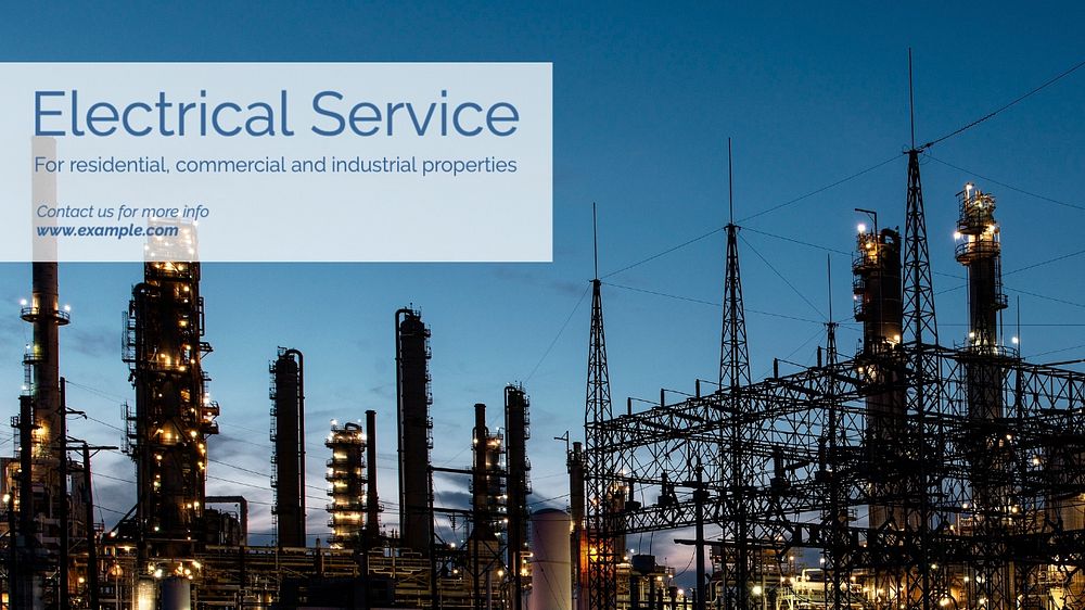 Electrical service  blog banner template, editable text