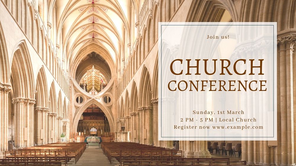 Church conference  blog banner template, editable text