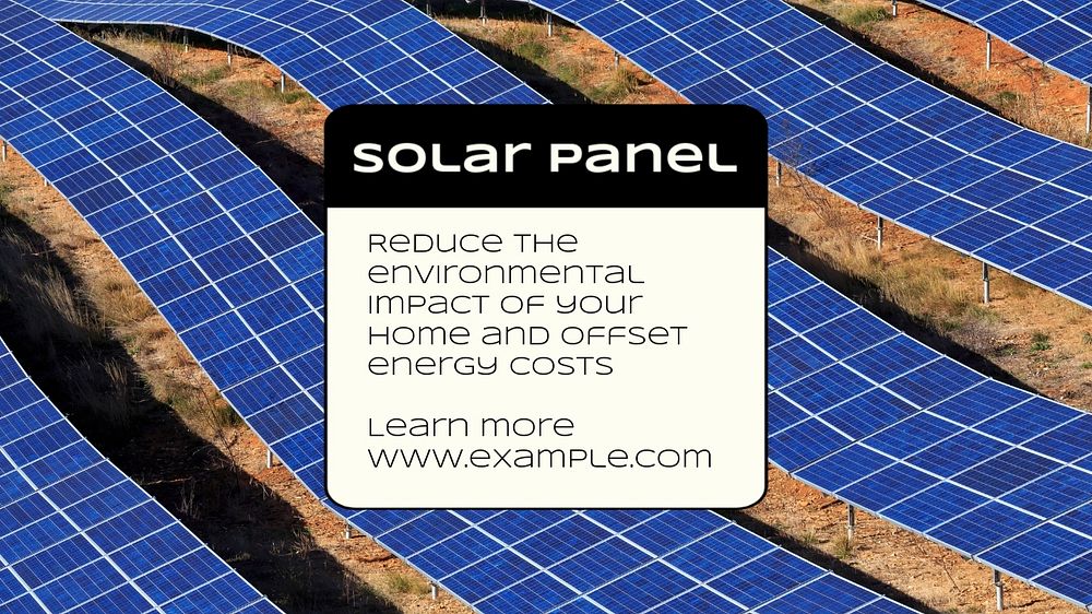 Solar panel Facebook cover template, editable design