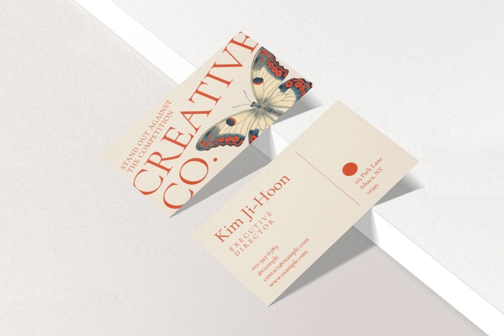 Editable business card mockups, professional design