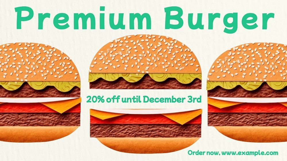 Premium burger  blog banner template