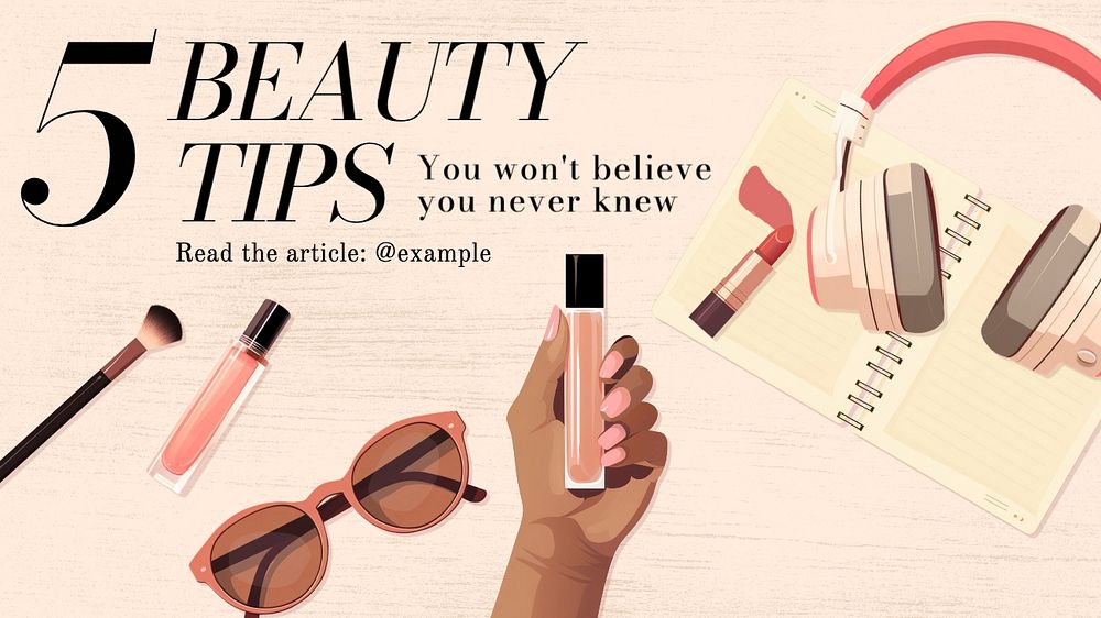 Beauty tips  blog banner template