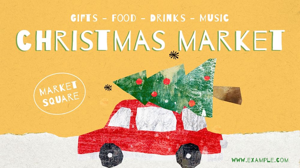 Christmas market  blog banner template