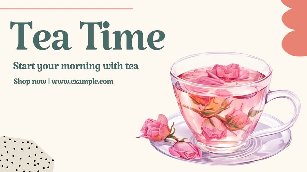 Tea time blog banner template