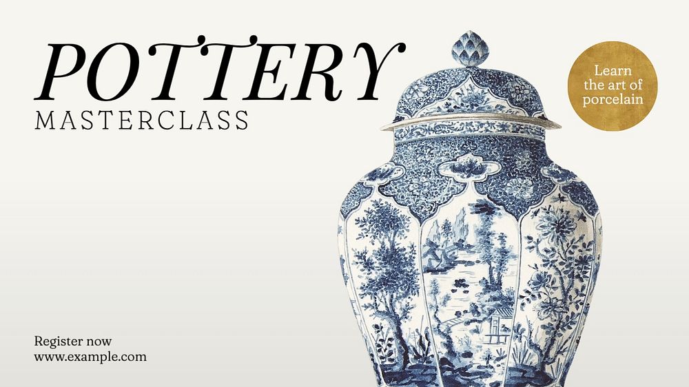 Pottery masterclass blog banner template