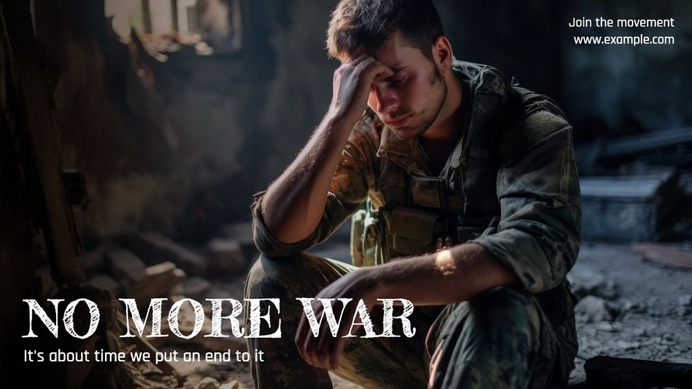 No more war Facebook cover template