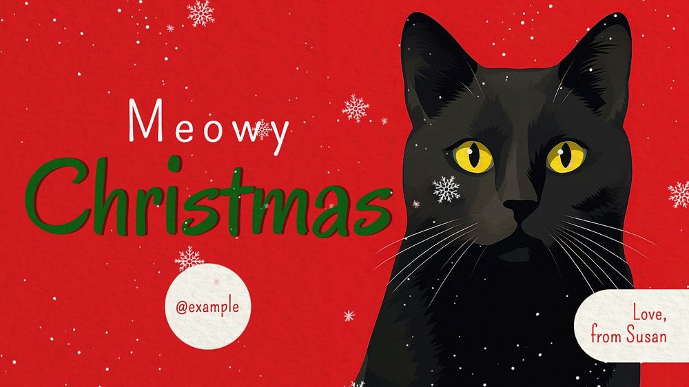 Meowy Christmas blog banner template