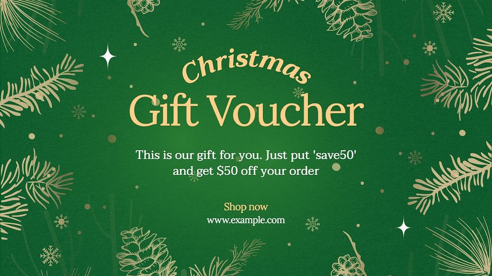 Christmas gift voucher blog banner template