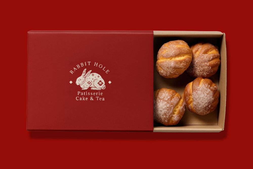 Pastry snack box editable mockup