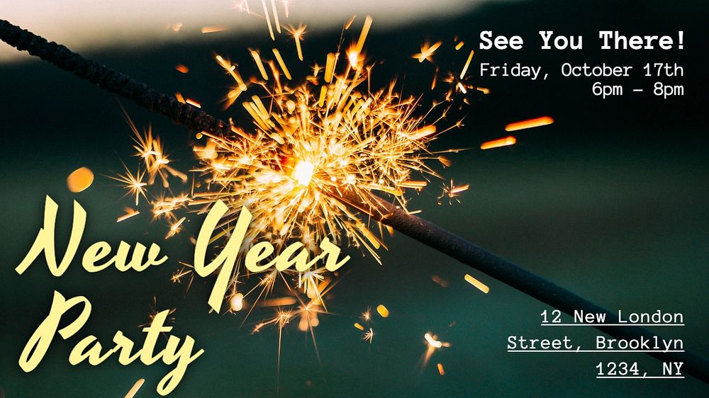 New years party blog banner template