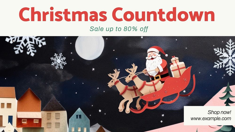 Christmas countdown blog banner template