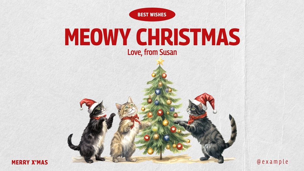 Meowy Christmas blog banner template